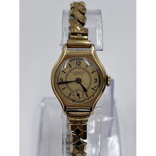 1263 - An early/mid 20th century Butt & Co Ltd. of Chester 9ct gold cased lady's mechanical wristwatch - ap... 