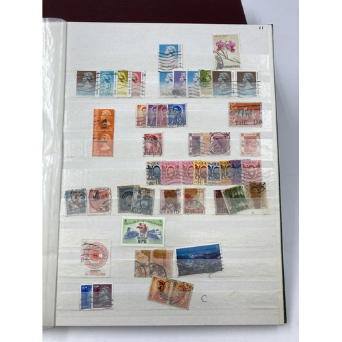 167B - Five various stamp albums containing assorted stamps to include Commonwealth, British World Cup 1966... 