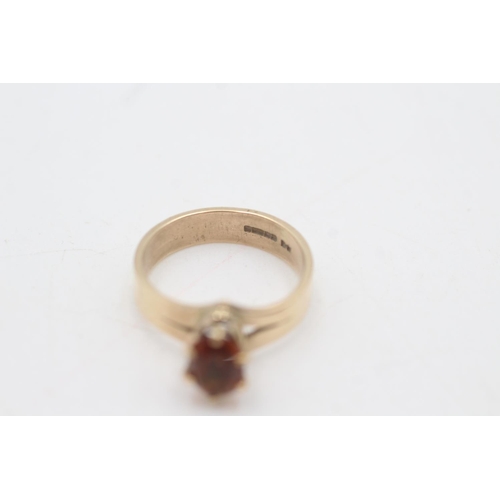 2013 - A hallmarked Sheffield 9ct gold citrine solitaire dress ring, size M - approx. gross weight 3.5 gram... 