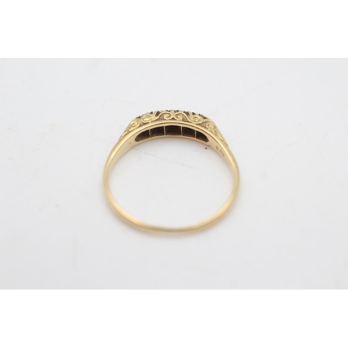 2063 - An 18ct gold diamond five stone ornate gypsy setting ring, size Q - approx. gross weight 2.6 grams