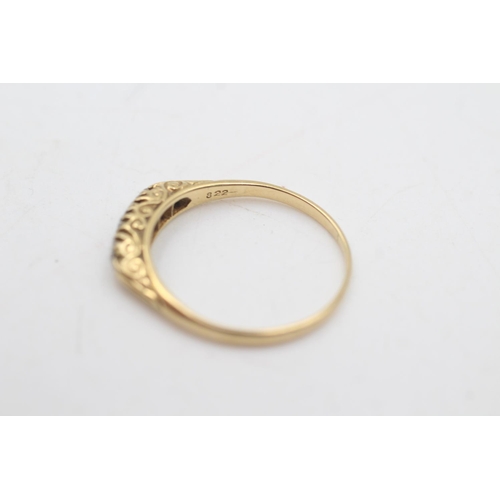 2063 - An 18ct gold diamond five stone ornate gypsy setting ring, size Q - approx. gross weight 2.6 grams