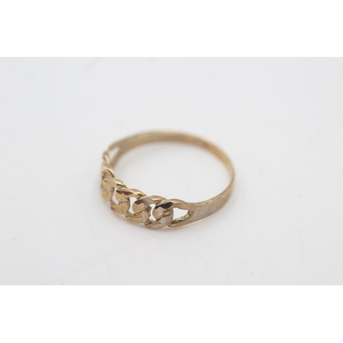 2112 - A hallmarked Birmingham 9ct gold rope twist band ring, size N½ - approx. gross weight 1 gram