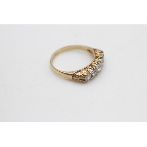 2113 - A hallmarked Birmingham 9ct gold ornate gypsy set clear gemstone ring, size L½  -approx. gross weigh... 