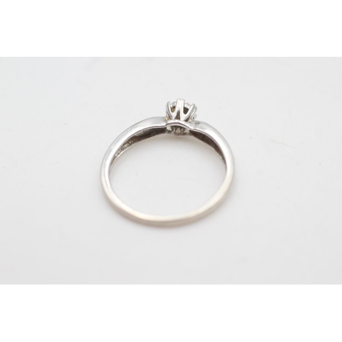 2115 - A 9ct white gold diamond star set ring, size N - approx. gross weight 1.8 grams