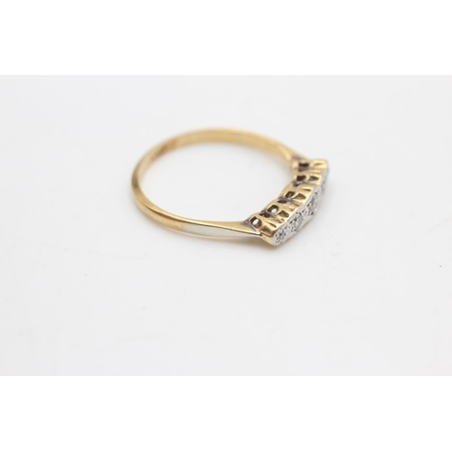 2124 - An 18ct gold and platinum five stone gypsy ring, size P½ - approx. gross weight 2.5 grams