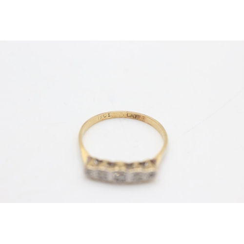 2124 - An 18ct gold and platinum five stone gypsy ring, size P½ - approx. gross weight 2.5 grams