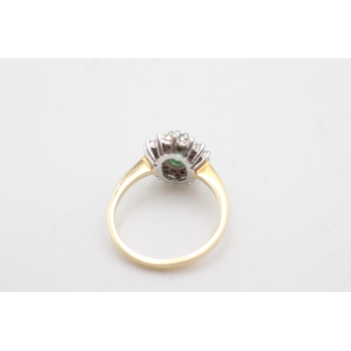 2137 - A hallmarked London 14ct gold synthetic spinel and clear gemstone double halo dress ring, size M½ - ... 