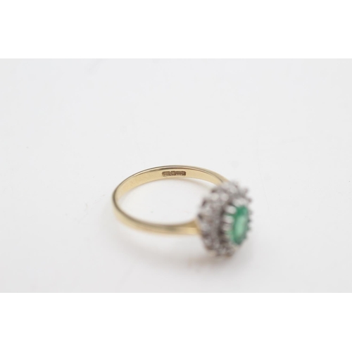 2137 - A hallmarked London 14ct gold synthetic spinel and clear gemstone double halo dress ring, size M½ - ... 