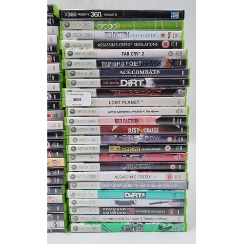 1531 - A large collection of Xbox 360 games to include Fallout 3, Call of duty Ghosts, NHL 07 etc.