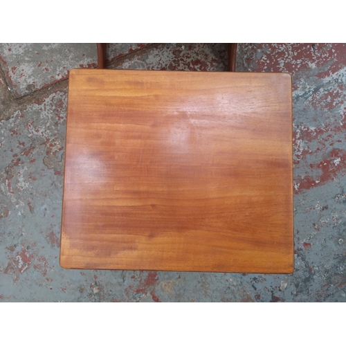 1003 - A teak nest of three tables - approx. 50cm high x 56cm wide x 45cm deep