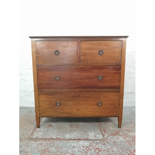 1010 - An Edwardian inlaid mahogany chest of two short over two long drawers - approx. 100cm high x 99cm wi... 