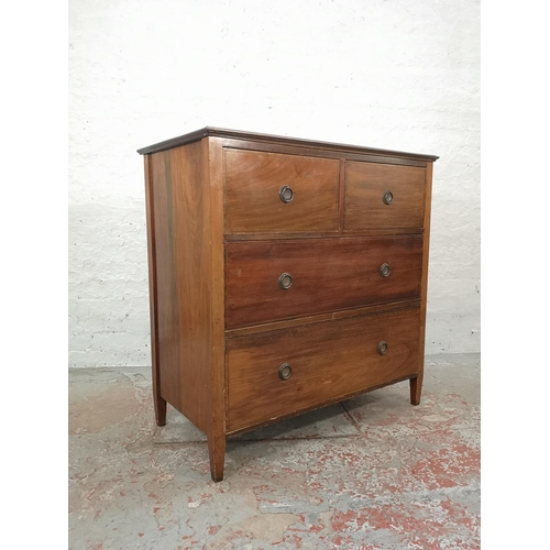 1010 - An Edwardian inlaid mahogany chest of two short over two long drawers - approx. 100cm high x 99cm wi... 