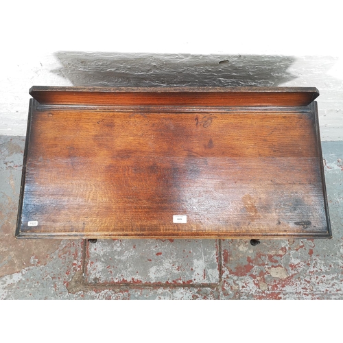 1023 - A 1930s oak chest of three drawers - approx. 86cm high x 88cm wide x 41cm deep