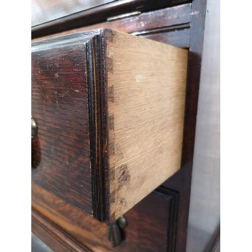 1028 - A 1930s oak bureau with two drawers, fall front and fitted interior - approx. 99cm high x 72cm wide ... 