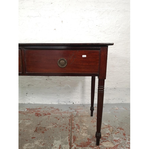 1030 - A 19th century mahogany two drawer rectangular console table - approx. 81cm high x 121cm wide x 51cm... 