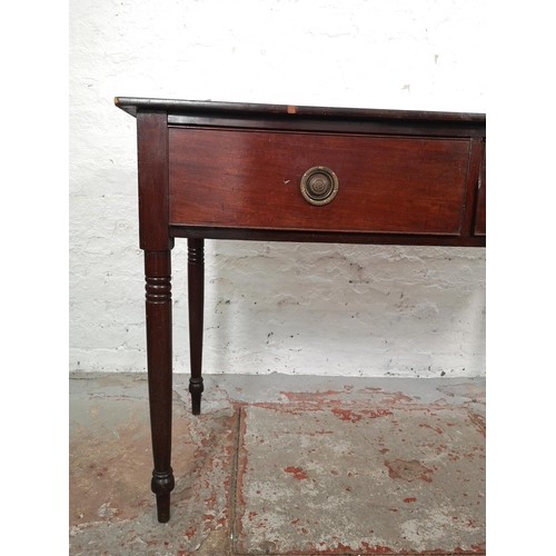 1030 - A 19th century mahogany two drawer rectangular console table - approx. 81cm high x 121cm wide x 51cm... 