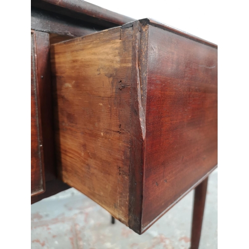 1030 - A 19th century mahogany two drawer rectangular console table - approx. 81cm high x 121cm wide x 51cm... 