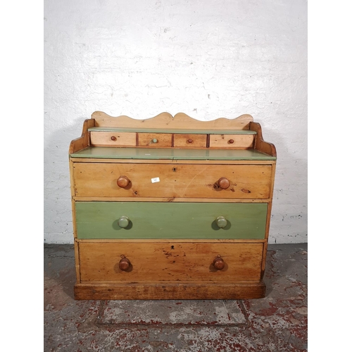 1033 - A Victorian painted pine chest of three drawers - approx. 99cm high x 100cm wide x 45cm deep