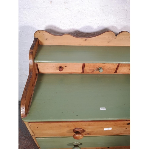 1033 - A Victorian painted pine chest of three drawers - approx. 99cm high x 100cm wide x 45cm deep