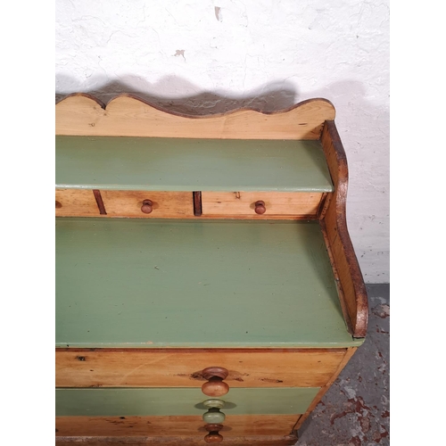 1033 - A Victorian painted pine chest of three drawers - approx. 99cm high x 100cm wide x 45cm deep