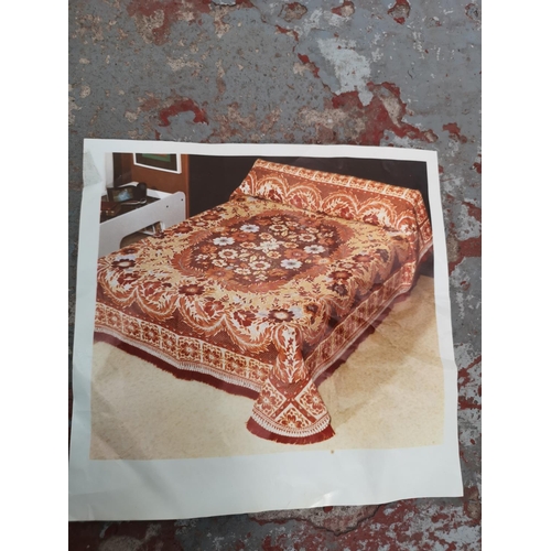 1049 - A mid 20th century Spanish floral patterned bed throw