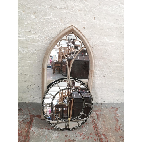 1095 - Two contemporary mirrors, one La Hacienda arched - approx. 105cm high x 56cm wide and one The Range ... 