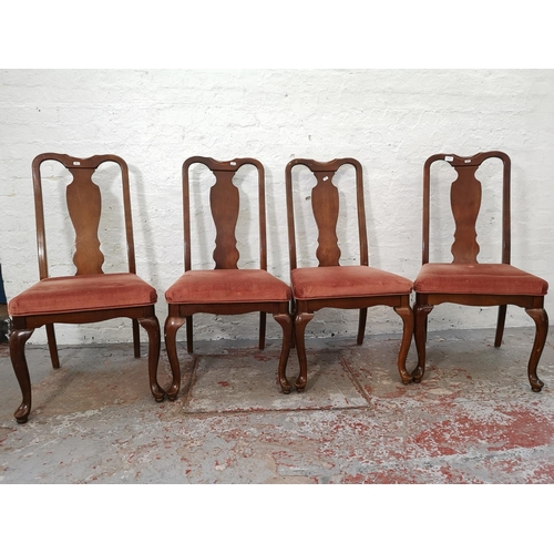 1108 - A set of four Queen Anne style mahogany dining chairs