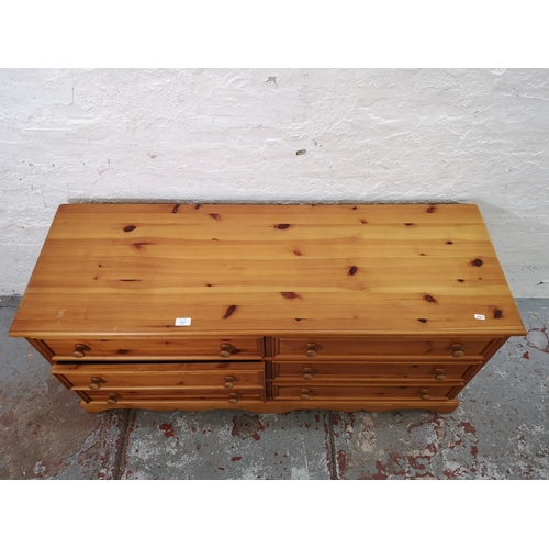 1113 - A modern pine chest of six drawers - approx. 60cm high x 133cm wide x 46cm deep