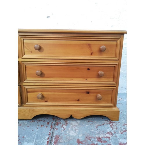 1113 - A modern pine chest of six drawers - approx. 60cm high x 133cm wide x 46cm deep