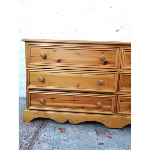 1113 - A modern pine chest of six drawers - approx. 60cm high x 133cm wide x 46cm deep