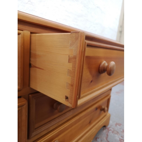 1113 - A modern pine chest of six drawers - approx. 60cm high x 133cm wide x 46cm deep