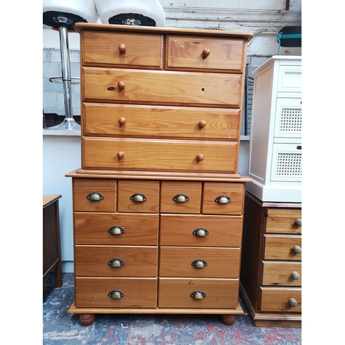 1124 - Two modern pine chests of drawers - largest approx. 80cm high x 91cm wide x 40cm deep