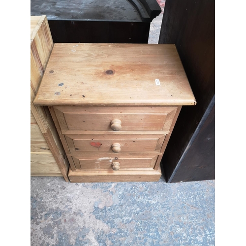 1125 - Five modern chests of drawers, four pine and one white painted