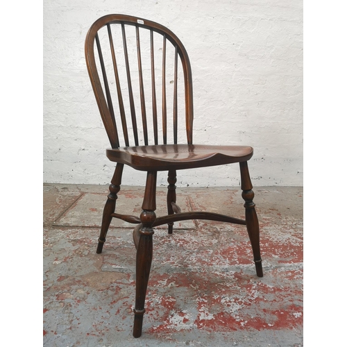 1136 - A set of eight Victorian style elm spindle back dining chairs - approx. 89cm high x 42cm wide x 41cm... 