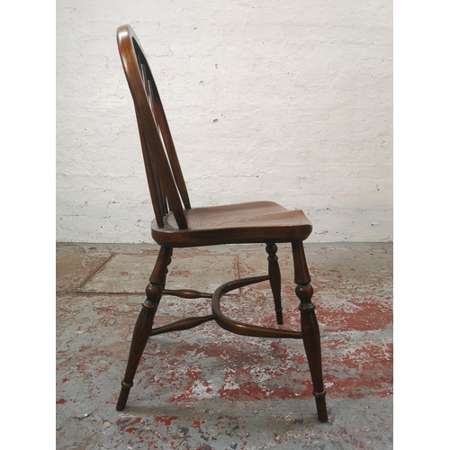 1136 - A set of eight Victorian style elm spindle back dining chairs - approx. 89cm high x 42cm wide x 41cm... 