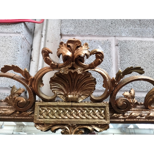 1142 - A 19th century gilt framed over mantle mirror - approx. 175cm high x 13cm wide