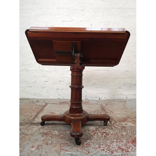 1149 - A Victorian Carters of London mahogany adjustable lectern - approx. 106cm high when extended x 69cm ... 