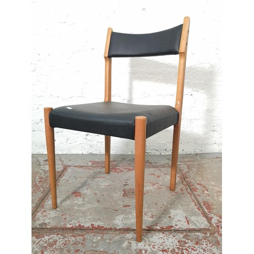 1097 - Four pieces of mid 20th century furniture, two beech and black vinyl stools - approx. 62cm x 33cm² a... 