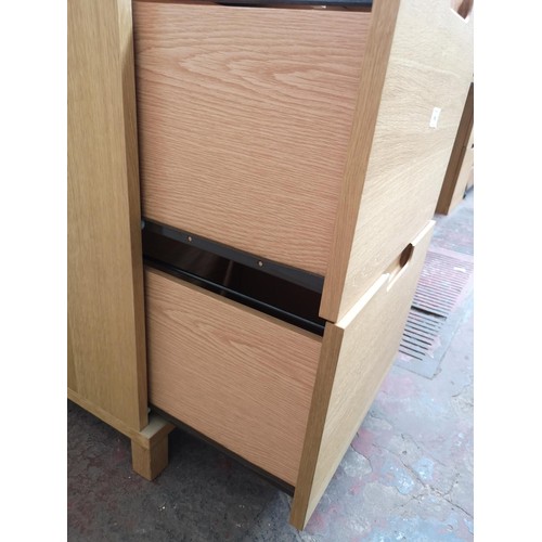 1096 - Two pieces of modern oak effect office furniture, one two drawer filing cabinet - approx. 74cm high ... 