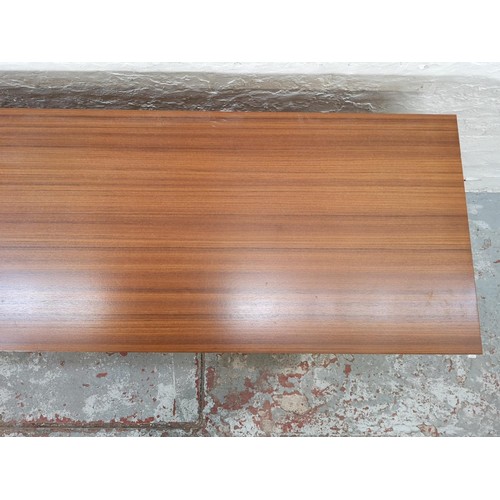 1153 - An Avalon teak effect sideboard with two sliding doors and three drawers - approx. 73cm high x 163cm... 