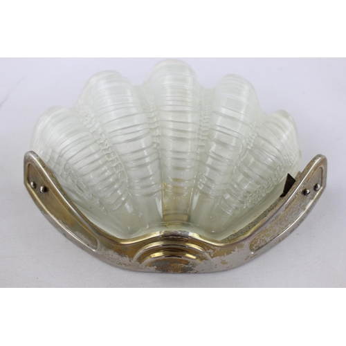 1014A - Two vintage Art Deco inspired clam shell wall sconces/lightshades