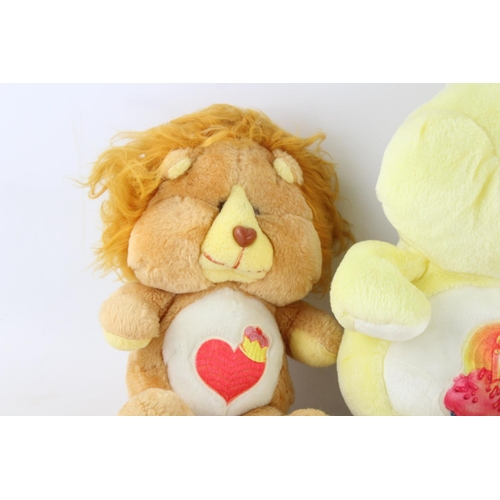 622 - Four vintage Care Bear soft toys to include Care Bear Cousins Lamb and Lion etc.