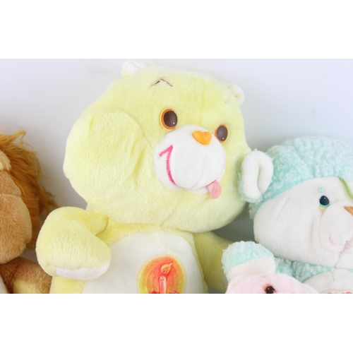 622 - Four vintage Care Bear soft toys to include Care Bear Cousins Lamb and Lion etc.