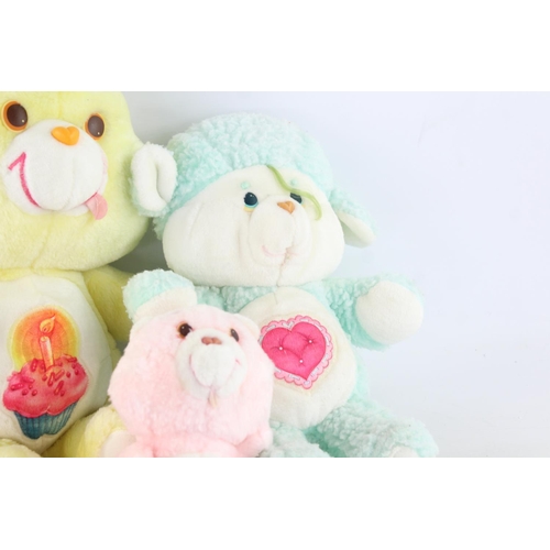 622 - Four vintage Care Bear soft toys to include Care Bear Cousins Lamb and Lion etc.