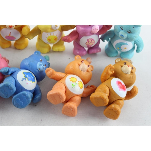 625 - Ten vintage Care Bear plastic toys