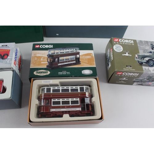 648 - Six boxed Corgi diecast models to include Edward Beck & Son Foden FG platform trailer, 007, Centenar... 