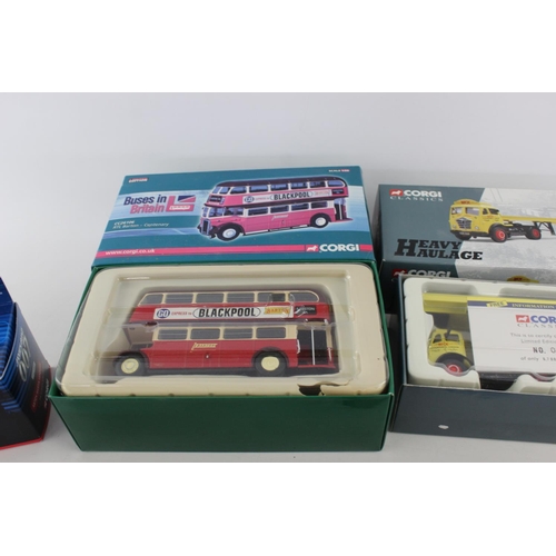 648 - Six boxed Corgi diecast models to include Edward Beck & Son Foden FG platform trailer, 007, Centenar... 