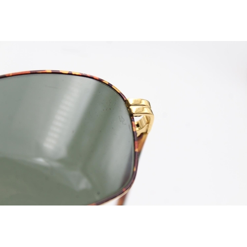 738 - A vintage cased pair of Bausch & Lomb Ray-Ban tortoiseshell effect rectangular sunglasses