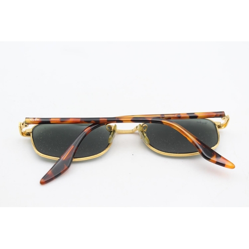 738 - A vintage cased pair of Bausch & Lomb Ray-Ban tortoiseshell effect rectangular sunglasses