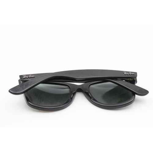 742 - A pair of vintage Bausch & Lomb Ray-Ban black Wayfarer sunglasses